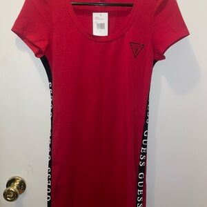 GUESS Red and Black Mini Dress